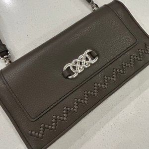 Brighton Interlok Rockmore wallet cross body Grey/Taupe Purse